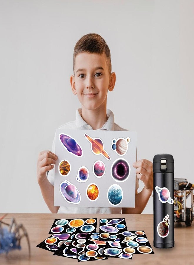 Robmoda Planet Water Bottle Stickers for Kids, 55 PCS Vinyl Space Waterproof Stickers Pack for Laptop Phone Case, Colorful Planets Decals for Teens - Image 5